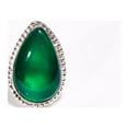 thumbnail image 2 of Green Chalcedony Ring Green Gemstone Ring 925 Sterling Silver Plated Ring for Women, 2 of 4