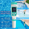 thumbnail image 2 of Analyseur de Qualité de l'Eau PH/Free Chlore/orp/ec/tds/salinité/temp Testeur de Sel de Piscine pour Aqu, 2 of 5