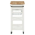 thumbnail image 4 of Hampton Engineered Wood Kitchen Cart With Wood Top and White Base, 4 of 10