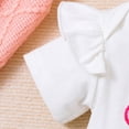 thumbnail image 5 of Baby Girl Clothes Outfit Baby Girl Clothes Baby Girl Summer Clothes Bow Embroidery Short Sleeve Romper Bodysuit Ruffle Shorts Headband 3Pcs Set Cute Outfits, 5 of 7
