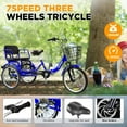 thumbnail image 2 of Adult Tricycle 7 Speed, 20 inch Folding Tricycle Three Wheel Bike for Women/Men/Seniors Bicycle, Wheel Bike for Shopping/Children load 450Ib（7Speed）, 2 of 6