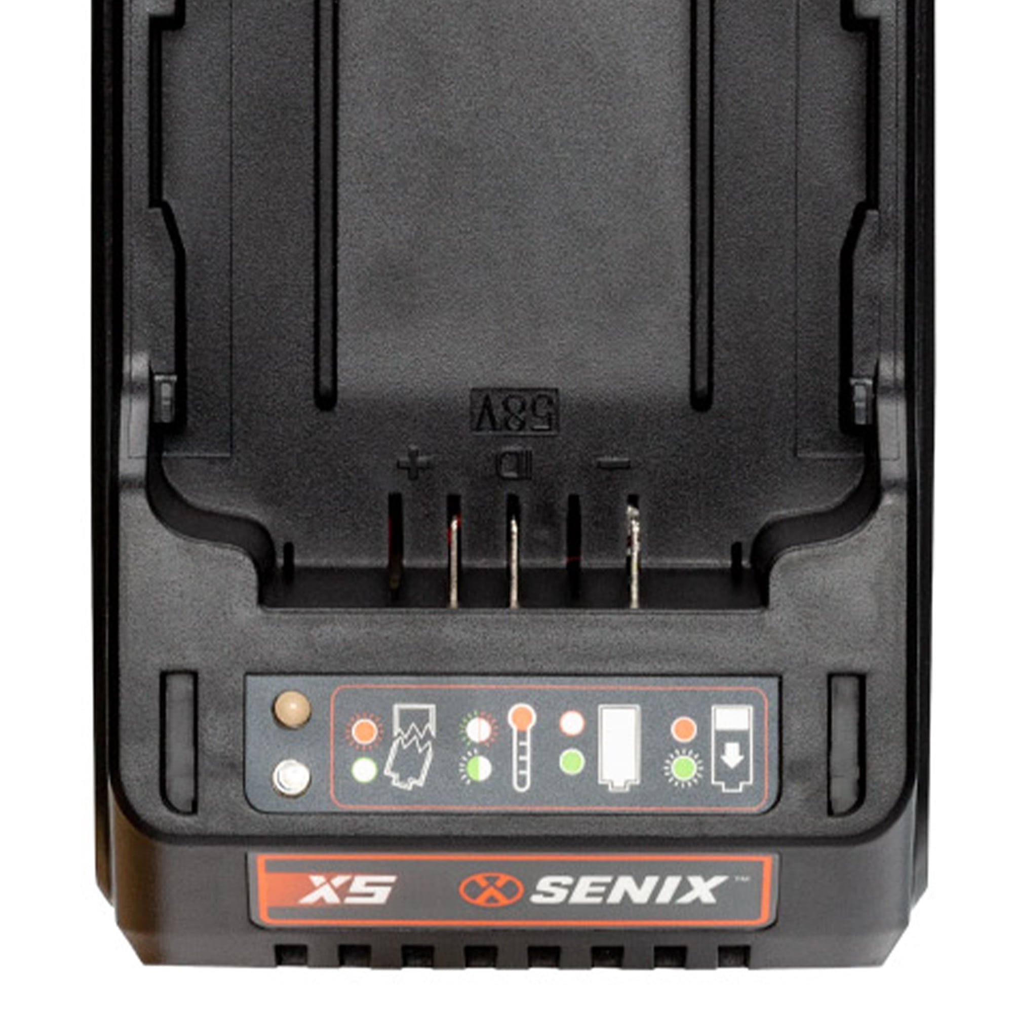 SENIX 58 Volt Max* Lithium Ion Battery Charger, Power Station with Light Indicator and Wall Mount X5 Batteries, CHX5