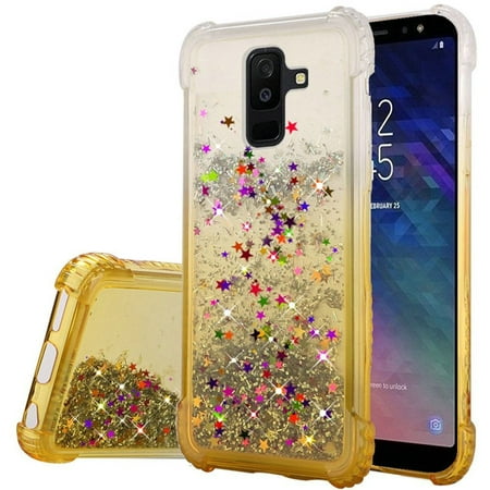 Gold Tone Tank Case (Samsung Galaxy A6 (2018) Case, by Insten Two Tone Quicksand Glitter PC/TPU Rubber Case Cover For Samsung Galaxy A6 (2018) -)