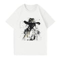 thumbnail image 3 of NAMTYQX Basic Tees for Women Plus Size Bedrucken Stretch Short Sleeve Loose Fit Print Cool Scoop Neck Cute Womens Short Sleeve Tops Black Size M, 3 of 5