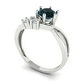thumbnail image 2 of Clara Pucci 14K White Gold 0.87ct LondonBlueTopaz Three-Stone Ring, 2 of 8
