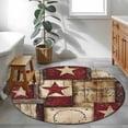 thumbnail image 6 of Texas Star Farm Round Rug 4ft Area Rug Washable Soft Non-Slip 4' Circle Low Pile Rugs Country Wood Grain Vintage Western Carpet for Bedroom Living Room Entryway Home Office Dining Room, 6 of 8