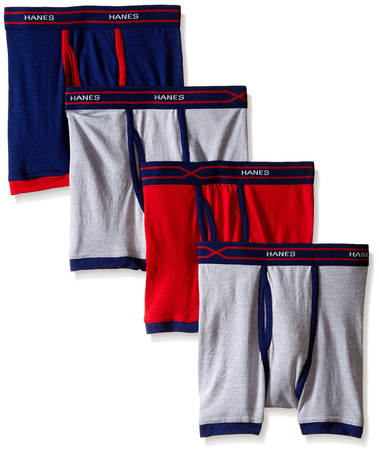 Hanes Ringer X-Temp® Boys' Ringer Boxer Brief with Comfort Flex® Waistband 4-Pack ...