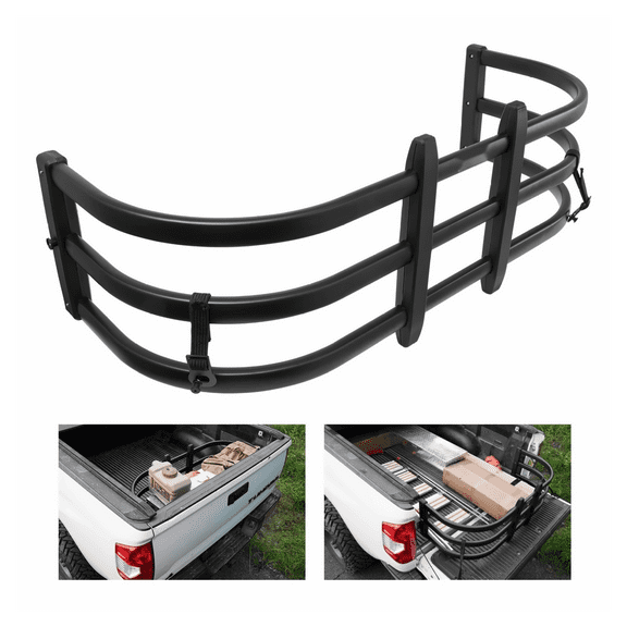 Truck Bed Extender, Aluminum Retractable Tailgate, 51.6-64" Adjustable, Tacoma, Colorado, Ranger, Gladiator - Cargo Space Expansion