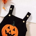 thumbnail image 6 of WERYOUNG Girls Boys Onesie Comfort Corduroy Sleeveless Pumpkin Embroidery Suspenders Halloween Bodysuit Girls Leisure Outdoor One-Pieces,Black,12-18 Months, 6 of 7
