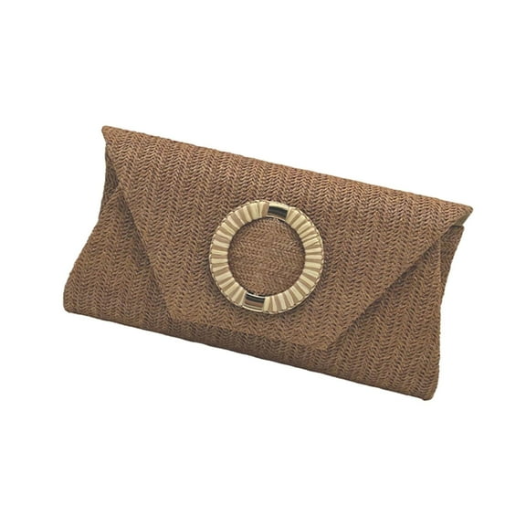 Huhudde Straw Clutches Purses Women Summers Beach Straw Purse Woven Envelope Wallet Crossbody Shoulder Bag Evening Handbag Gifts