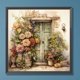 thumbnail image 3 of Pintura de diamante 5D DIY taladro redondo completo Nostalgia jardín puerta Kit decoración 30x30cm, 3 of 9