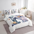 thumbnail image 3 of Homewish Letter K Monogrammed 7 Pieces Bedding Comforter Set,Cartoon Astronaut Full Bedding Set,Watercolor Ink Painting Fitted Sheet Flat Sheet For Kids,Microfiber Room Decorative Reversible, 3 of 8