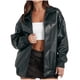 thumbnail image 2 of Chaquetas y abrigos de piel sintética de manga larga sin capucha para mujer, con cuello vuelto, de poliéster, para otoño e invierno., 2 of 7