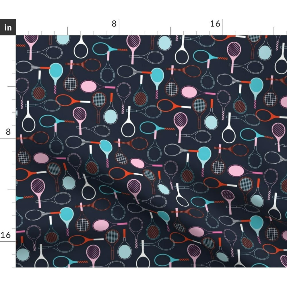 Mod Tennis Scandi Athletic Sports Racket Fabric Printed by Spoonflower