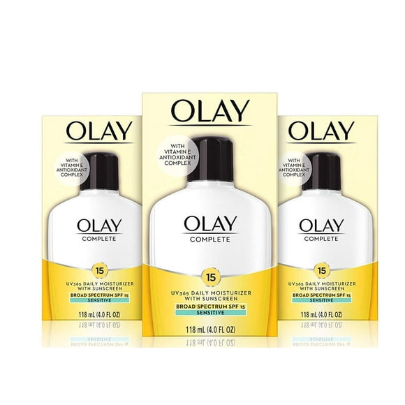 Hidratante Facial Olay Complete con FPS 15 para Piel Sensible 3x118 ml