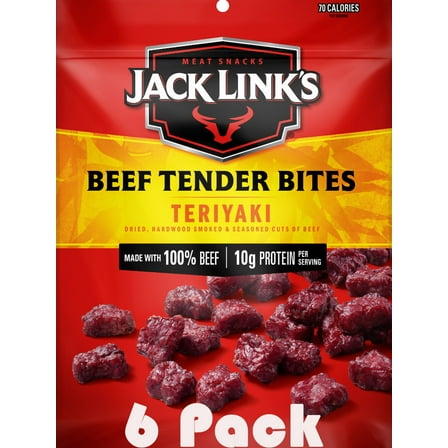Teriyaki Beef Tender Bites Snack Pack – 6 Count [1 oz Each], High-Protein, Low-Fat, On-the-Go Snack, Bundled by SUPERDEALS with Bonus Mystery Gift