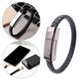thumbnail image 1 of Pulseras de carga Cables Cable de carga de datos Cordón de muñeca de material cuero PU de moda (negro) Hugo Cable de datos de pulsera, 1 of 7