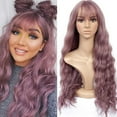 thumbnail image 5 of SUCS Women Girl Long Curly Synthetic Wig Quality Hair Natural Taro Purple Party, 5 of 5