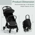 thumbnail image 2 of OLAKIDS Lightweight Baby Stroller, 1 Second Fold, Compact Travel Stroller for Airplane with Aluminium Frame, Adjustable Backrest and Canopy, Foldable Infant Toddler Stroller, 2 of 9