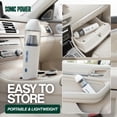 thumbnail image 5 of Portable Cordless Car Vacuum, 15000Pa High Suction Handheld Vacuum Cleaner, 2-in-1 Vacuum & Blower, with 4 Attachments & Portable Storage Bag for Car, Home, Pet & Office (White & Blue), 5 of 8