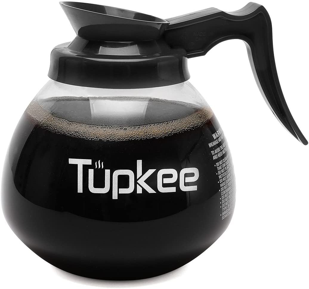 Tupkee Coffee Pot Decanter Carafe Commercial Replacemen Glass 12 cup 64oz BLACK