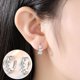 thumbnail image 5 of Pendientes de flores con pedrería para mujer y niña Pendientes de clip con pedrería en forma de flor Pendientes finos colgantes elegantes con pedrería curva Pendientes de boda para mujer, 5 of 7