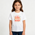 thumbnail image 2 of Girls Graphic Tees Be Kind To All Kinds Floral Letter Print Kids T Shirt Positive Tee 100% Cotton Short Sleeve Soft Tops 4-13Y, 2 of 5