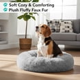 thumbnail image 2 of PetAmi Calming Dog Bed for Small & Medium Dogs and Cats, 30 Round Donut Dog Bed, Washable Fluffy Faux Fur Puppy & Cat Bed, Anti-Anxiety Plush Cuddler Pet Bed with Anti-Slip Bottom - Light Gray, 2 of 9