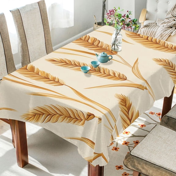 Yayeee Tablecloths for Rectangular Tables 54 x 54 inch Party Table Cover, Wheat Ears Pattern