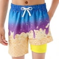 thumbnail image 4 of Kids Boys' Swim Trunks With Ice Print Elastic Waist Drawstring Quick Dry Infant Boy Clothes 7-8 Years, 4 of 4