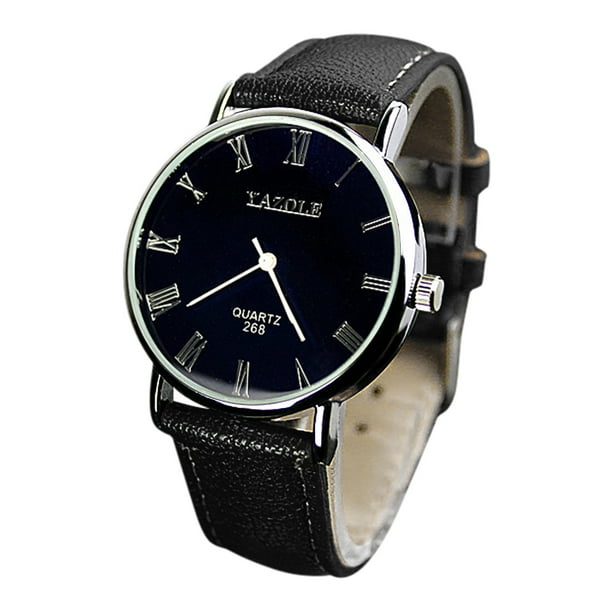 Price Down Sfonq Womens Watches Mens Blu-Ray Roman Numerals Quartz Analog Wrist Watch, Black Band Black Dial, Faux Leather Band Mothers Day Gift for Grilfriend,multicolour Buy 2 Save 10%