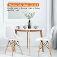 thumbnail image 3 of Topcobe 2 Pcs Modern Plastic Hollow Chair Set with Wood Leg, Living Room Chairs for Home Kitchen, White, 3 of 9