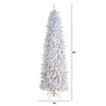 thumbnail image 3 of Nearly Natural Warm White Prelit LED White Decorated Slim Christmas Tree, with 1348 Bendable Branches 8', 3 of 11