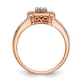 thumbnail image 5 of Auriga Fine Jewelry 14K Rose Gold Square Cluster 1/5 carat Diamond Complete Engagement Ring for Women Size 7, 5 of 6
