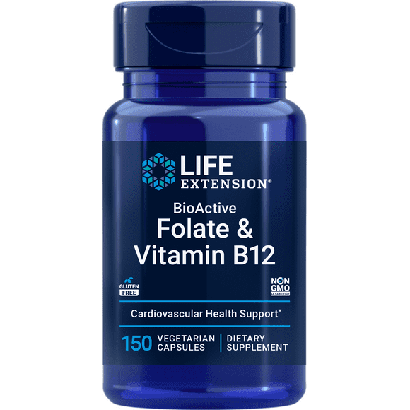Life Extension BioActive Folate & Vitamin B12, 150 vegetarian capsules