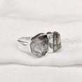 thumbnail image 5 of Natural Herkimer Diamond Ring, Rough Herkimer Diamond Ring, Adjustable, Double Stone, 925 Sterling Silver, Womens Ring, Christmas, Thanksgiving, Handmade, Statement Jewelry, Rough Gemstone Jewelry, 5 of 6