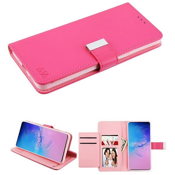 Samsung Galaxy S20 ULTRA (6.9") Wallet Phone Case Luxury Leather Wallet Protective double Flip Folio Pouch with extra 5 ID Cash Credit Card Slots Holder & Stand PINK Cover for Samsung Galaxy S20 Ultra