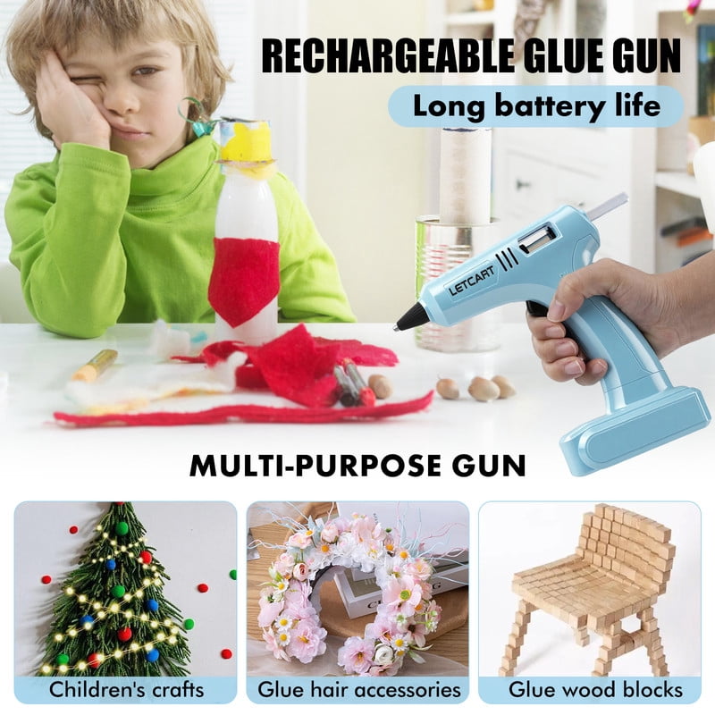 40W Hot Melt Glue Gun DIY Mini Industrial Guns Electric Repair Tool w/30pcs Glue Stick US Blue