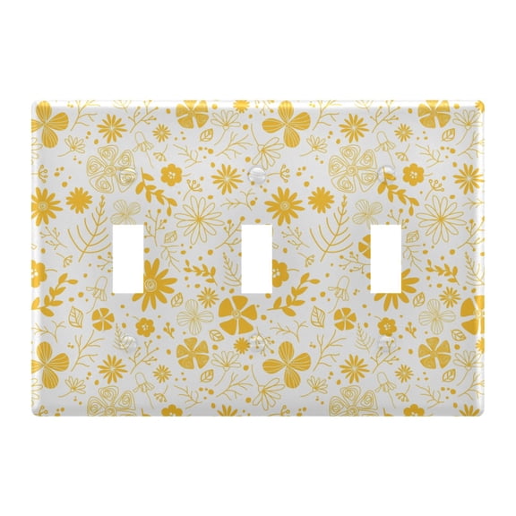 3 Gang Switch Covers Daisy Chamomile Floral Light Wall Plate Home Faceplate Switch Plates 6.37x4.48