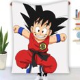 thumbnail image 1 of Dbz Jumping Kid Goku In His Training Suit Blanket, 1 of 3