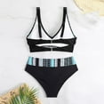 thumbnail image 6 of Awdenio Bikini Sets Women High Waisted Two Piece Swimsuit Padded Knot Twist Cut Out Color Block Bathing Suit Bikinis, 6 of 6
