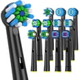 thumbnail image 1 of Replacement Toothbrush Heads Compatible with Oral B Electric Toothbrush,12pcs Black Toothbrush Heads for 2professional,2Sensitive,2professional PRO,2Cross,2Floos,2White3D, 1 of 6