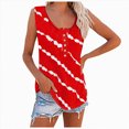 thumbnail image 2 of Kaprioy Womens Summer Tops Women's Summer Boho Tie Dye Sleeveless Tank Tops Button Blouse Loose Casual Striped Vest T-shirt Plus Size, 2 of 6