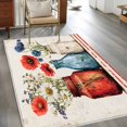 thumbnail image 2 of Butterfly Flowers in Vase Area&nbsp;Rug 3x5ft Spring Floral Retro Texture Non-Slip&nbsp;Washable Square&nbsp;Rugs Soft Felt Indoor Floor Mat for Bedroom Kitchen Living Room Bathroom, 2 of 9