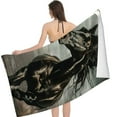 thumbnail image 2 of PHYHOO Horse Painting Oversized Quick Dry Microfiber Beach Towel Black Horse Running Lightweight Sand Free Towel Super Soft &amp; Absorbent for Travel Swimming Sports 30x60in, 2 of 8