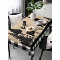 thumbnail image 4 of Christmas Elk Tablecloth Rectangle Table Cloth 60x120 , Waterproof Tablecloth Outdoor Table Cloth, Xmas Tree White Black Buffalo Plaid Washable Table Cover for Kitchen Dining Party, 4 of 8