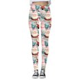 thumbnail image 4 of MKLEKYY Leggings deportivos para mujer Leggings para mujer Leggings de entrenamiento Pantalones con estampado navideño de bloques de color Leggings suaves y elásticos 1023, 4 of 4
