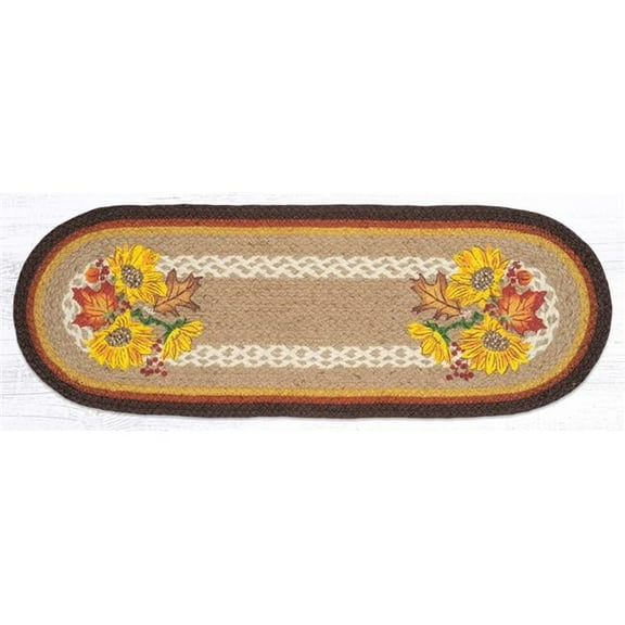 Capitol Importing 68-606AS 13 x 36 in. Autumn Sunflower Oval Table Runner