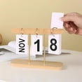 thumbnail image 1 of Calendario perpetuo diario con tapa para escritorio, decoración de escritorio de oficina reutilizable, accesorios para el hogar, accesorios de fotografía (de madera), 1 of 5