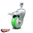 thumbnail image 2 of 4 Inch SS Green Polyurethane 12mm Threaded Stem Caster with Total Lock Brake, 2 of 2